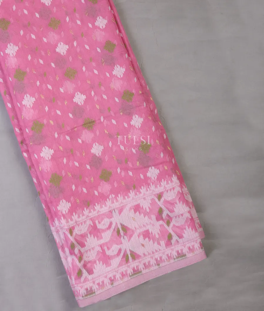 Pink Dhakai Cotton Saree T690363-image
