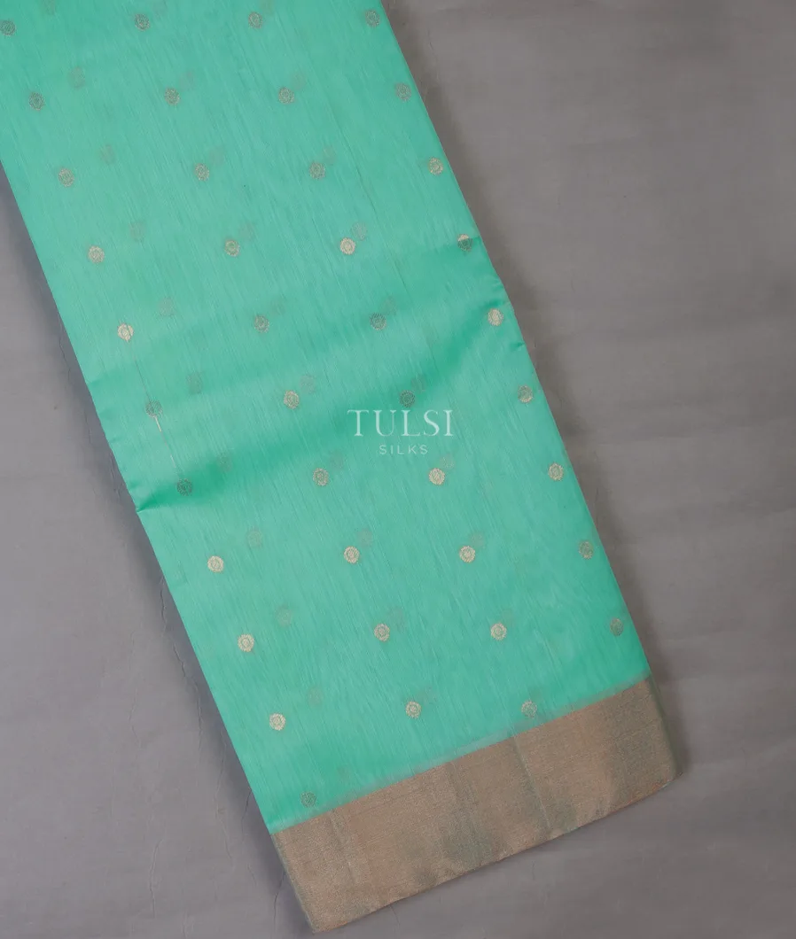 Light Greenish Blue Silk Cotton Saree T692690-image