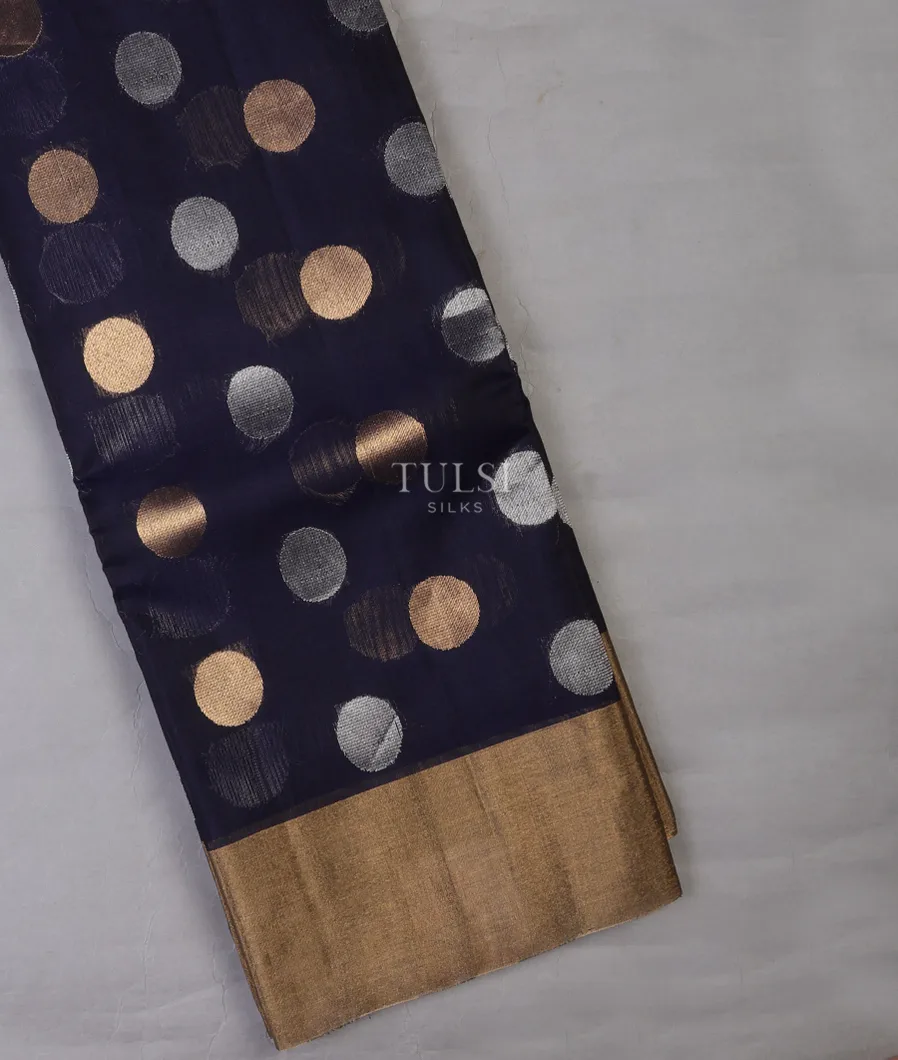 Midnight Blue Silk Cotton Saree T692706-image
