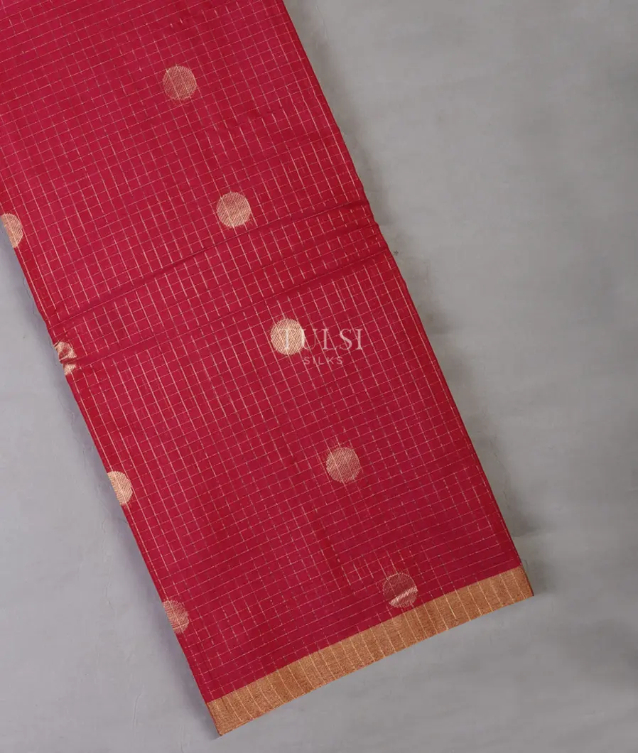 Reddish Pink Silk Cotton Saree T692679-image