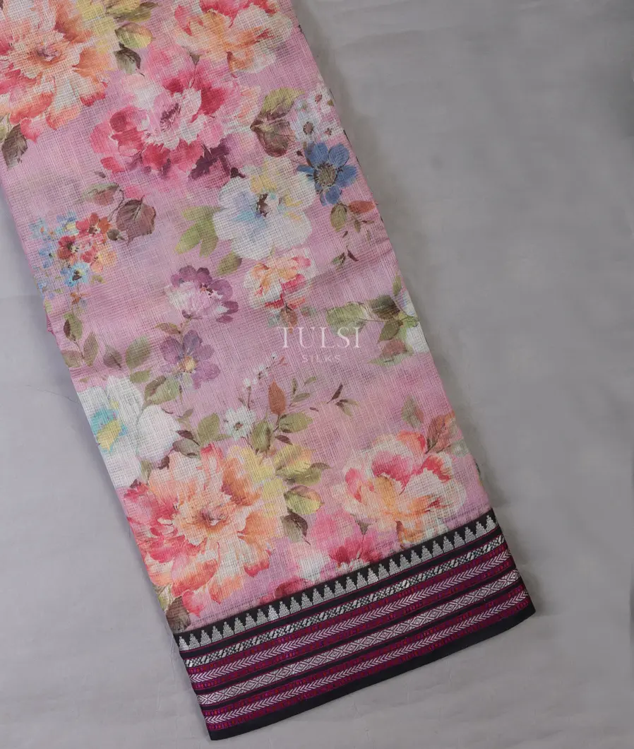 Pink Mercerised Cotton Saree T687031-image