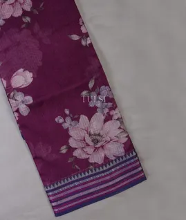 Purple Mercerised Cotton Saree T687035-image