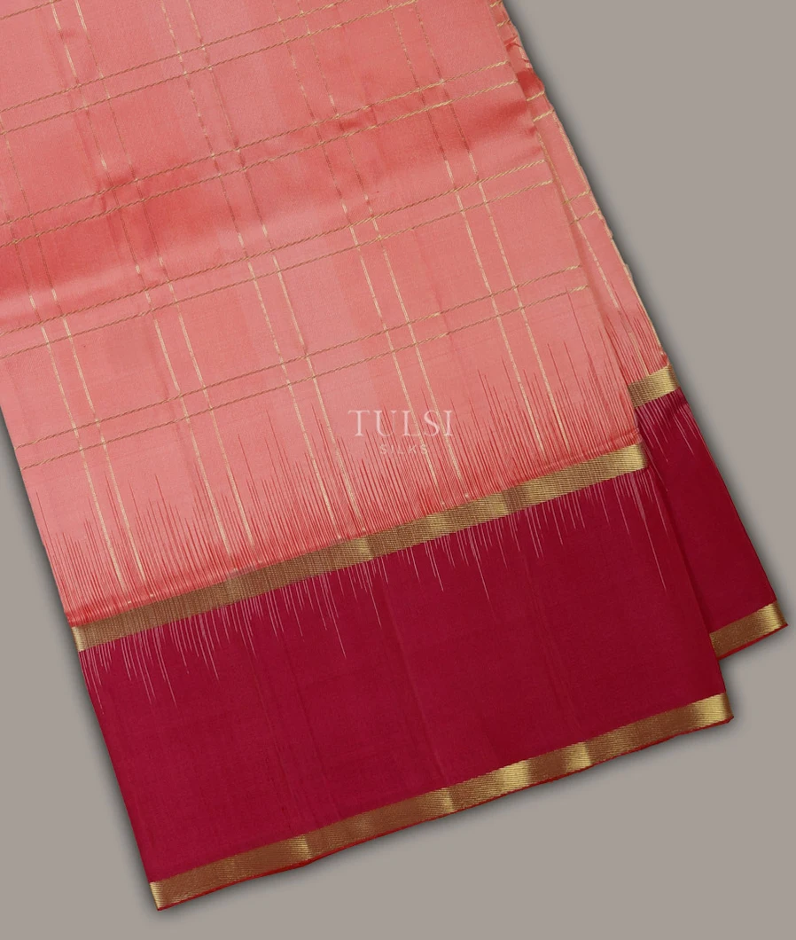 Pinkish Peach Soft Silk Saree T693636-image