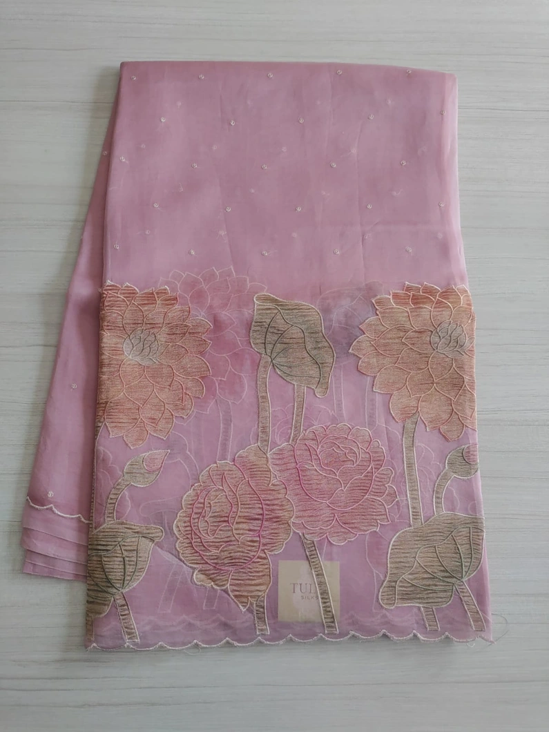 Pink Kora Organza Embroidery T689571-image