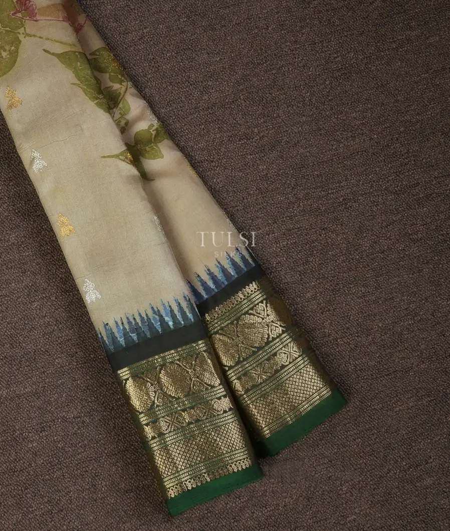 Beige Gadwal Silk Saree T696366-image