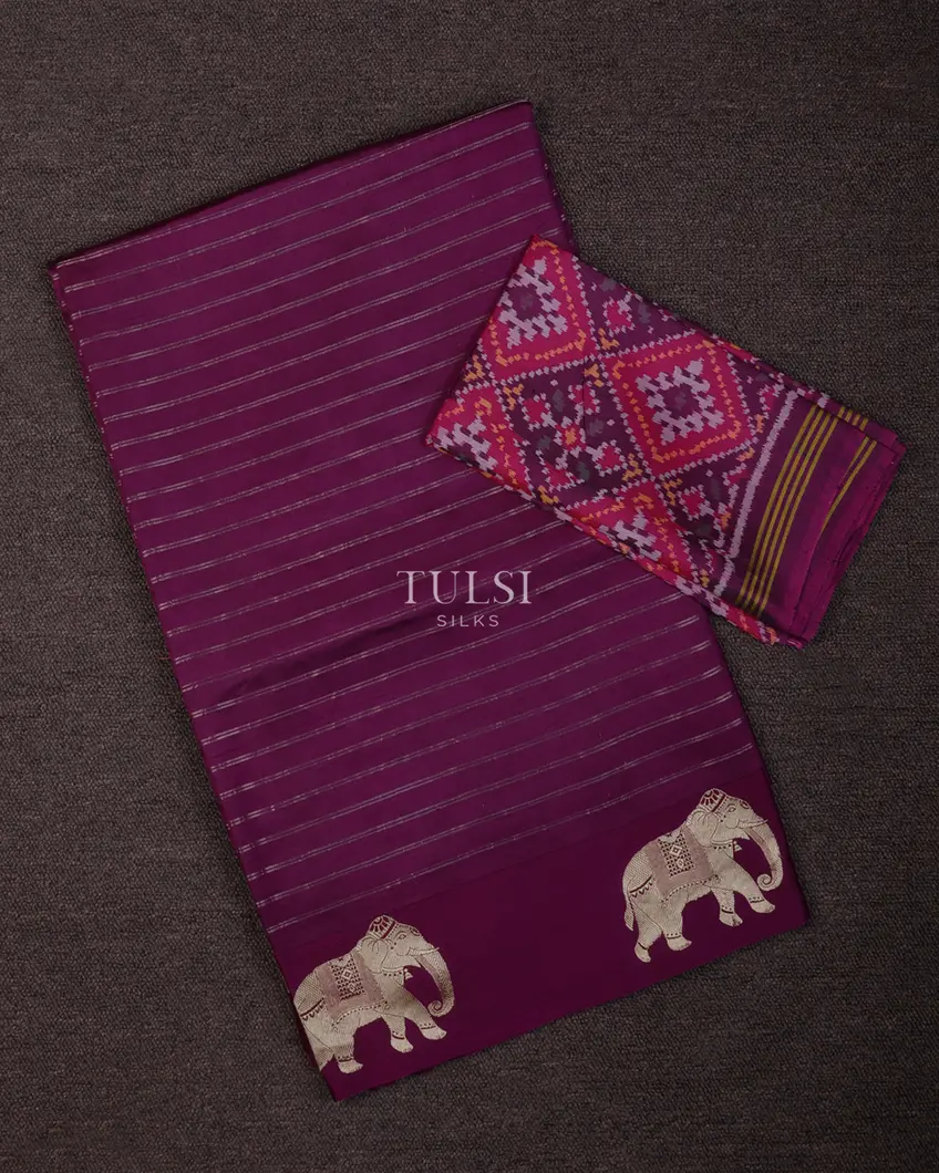 Purple Banaras Silk Saree T694256-image