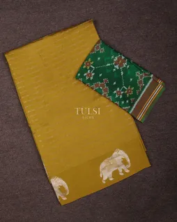 Yellow Banaras Silk Saree T694254-image