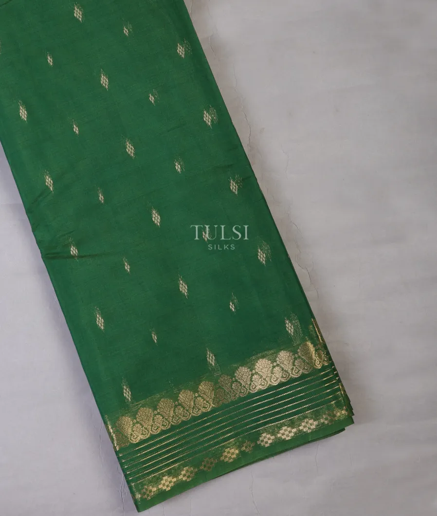 Bottle Green Silk Cotton Saree T692637-image