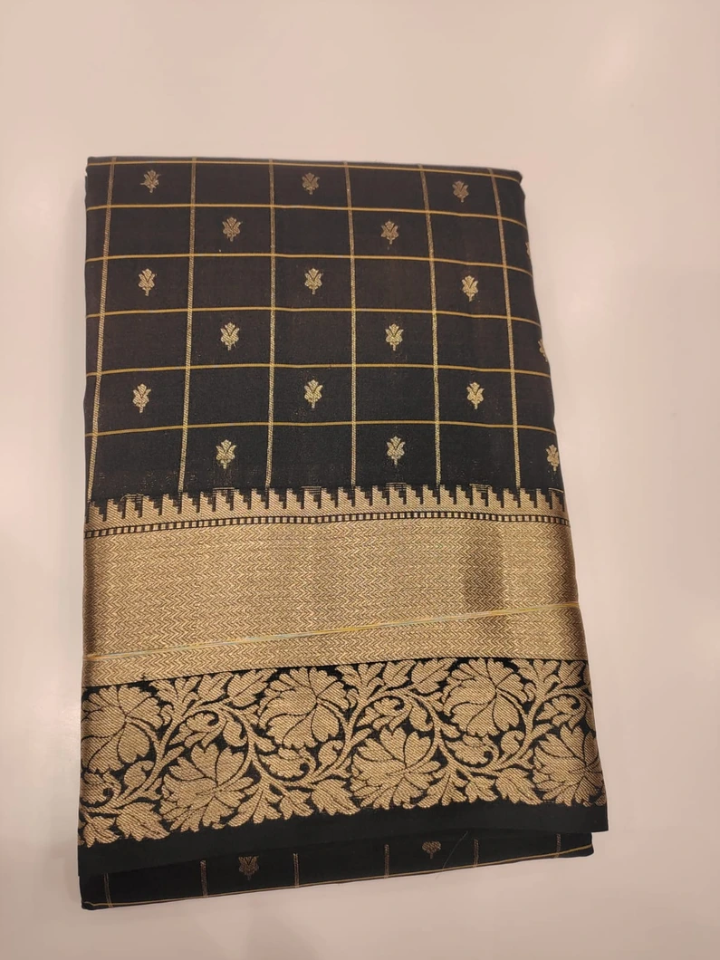 Black Soft Silk Saree T668644-image