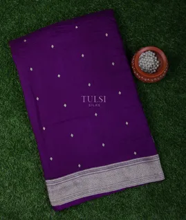 Purple Banaras Munga Tussar Saree T695918-image