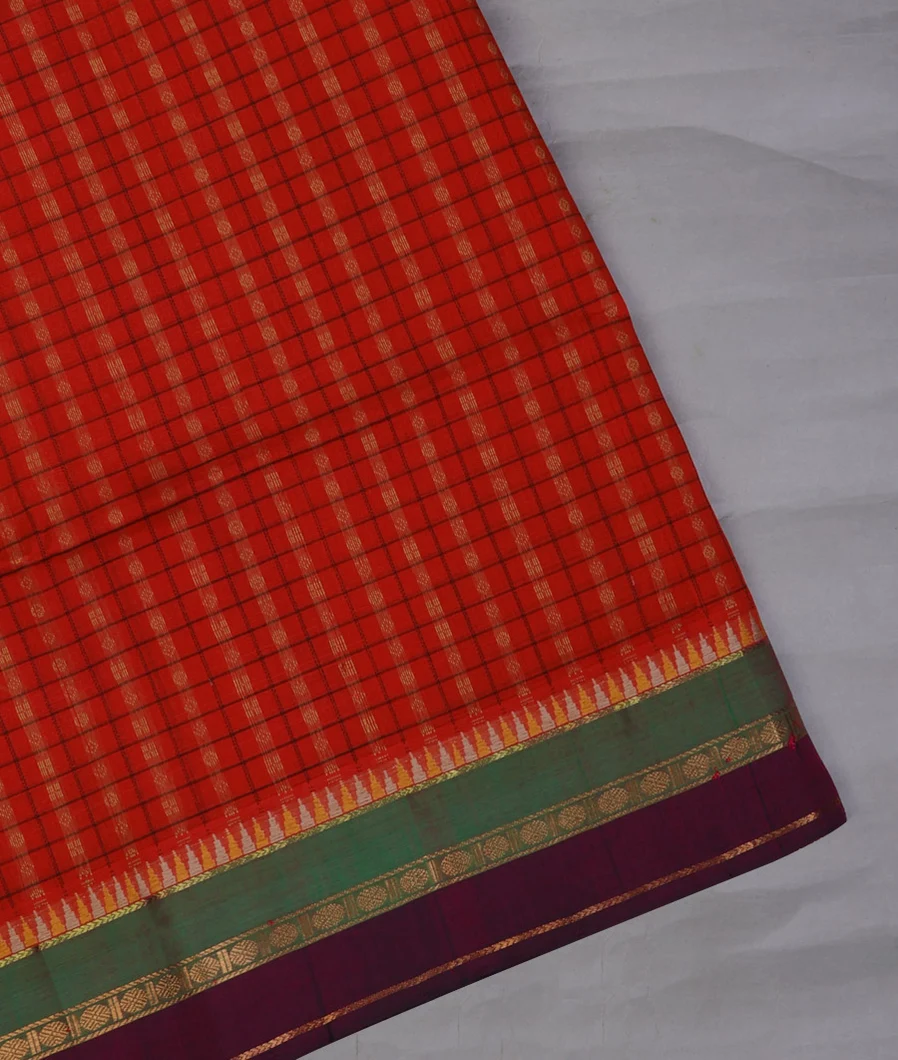 Red Silk Cotton Saree T696427-image
