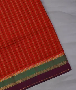 Red Silk Cotton Saree T696427-image
