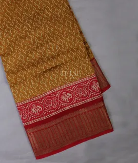 Mustard Yellow Printed Cotton Saree T691024-image