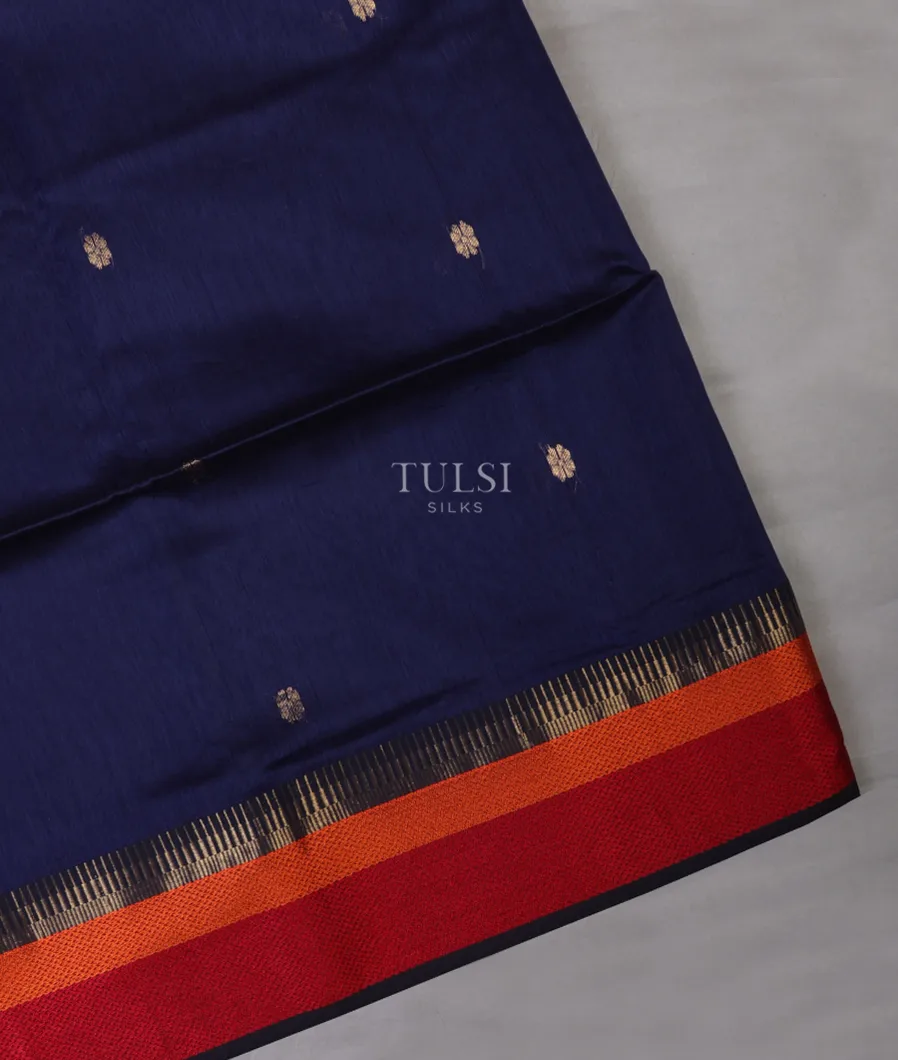 Blue Handwoven Cotton Saree T690234-image
