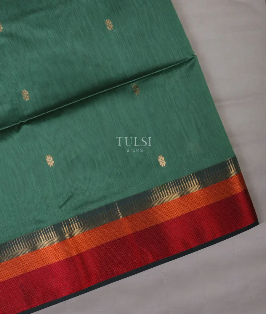 Greyish Green Handwoven Cotton Saree T690235-image
