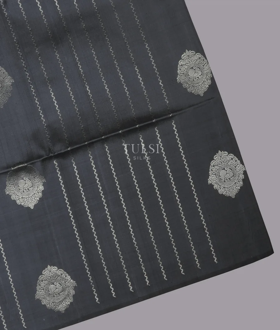 Dark Grey Soft Silk Saree T682263-image