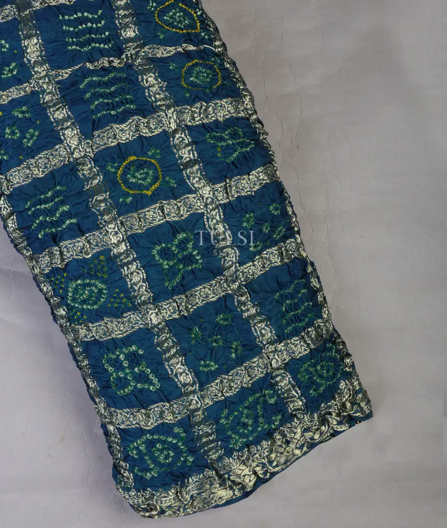 Blue Bandhani Gajji Silk Saree T693729-image