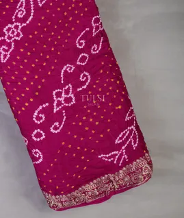 Dark Pink Bandhani Gajji Silk Saree T693735-image
