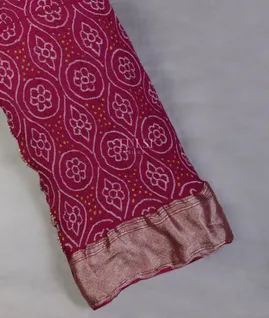 Reddish Pink Bandhani Gajji Silk Saree T695910-image