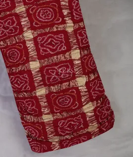 Red Bandhani Crepe Silk Saree T570444-image