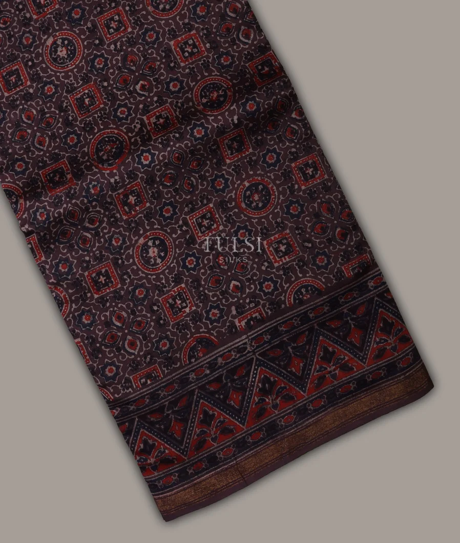 Brown Printed Cotton Saree T693999-image
