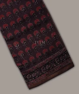 Brown Printed Cotton Saree T694009-image