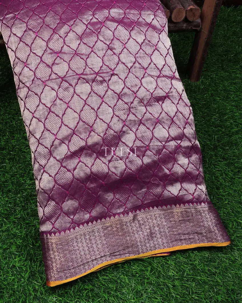 Purple Mysore Crepe Silk Saree T695908-image