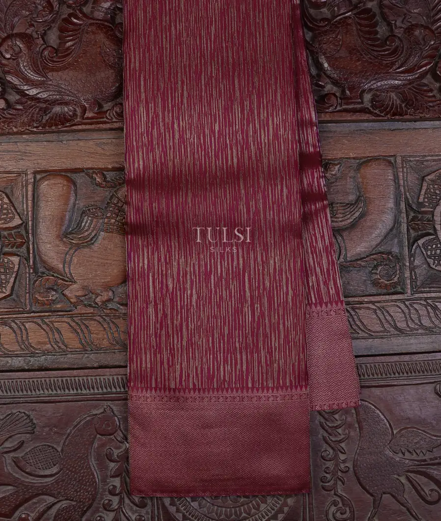 Burgundy Kanjivaram Silk Saree T644100-image