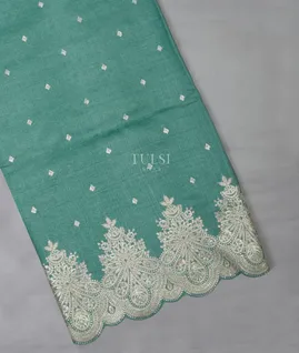 Greenish Blue Tussar Embroidery Saree T572069-1-image