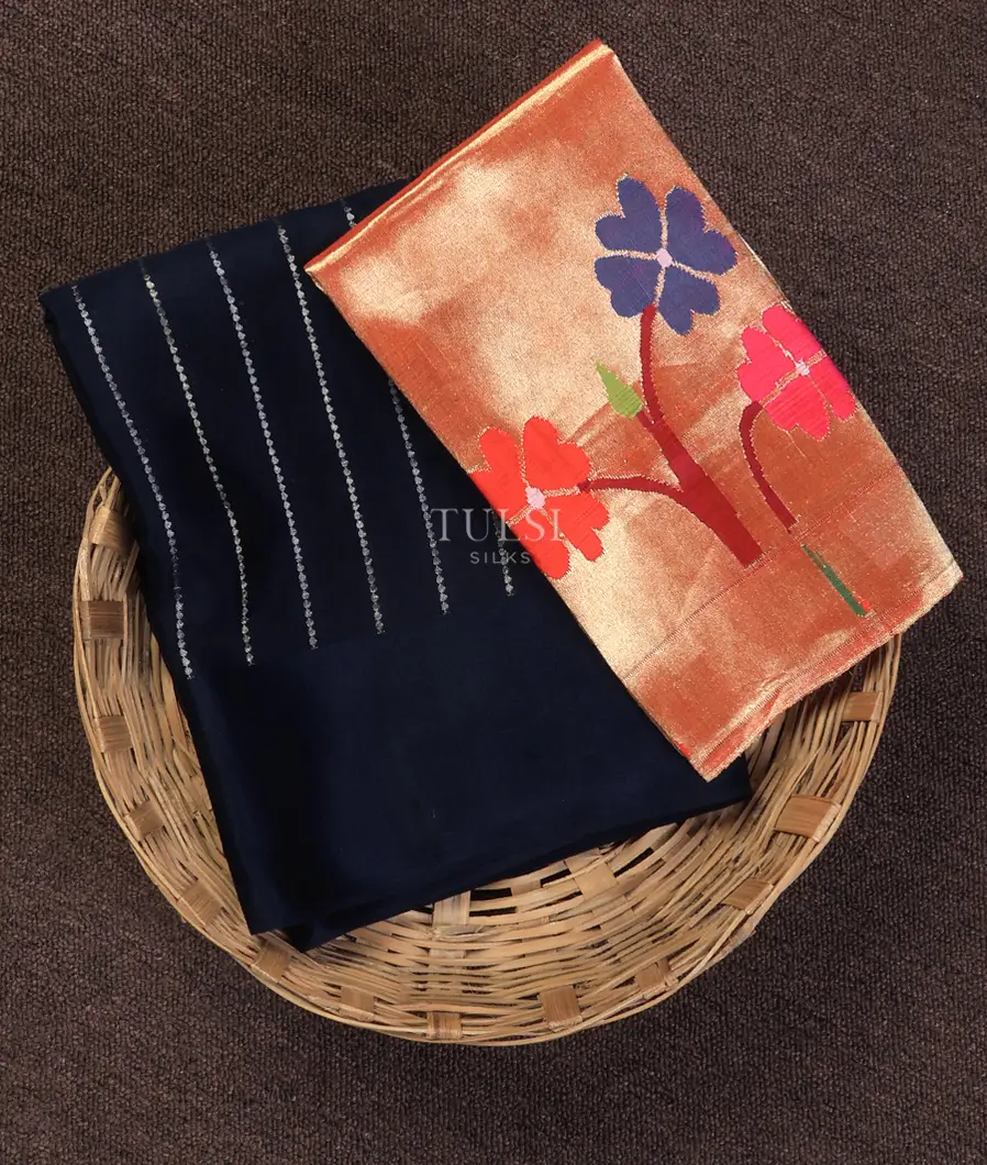 Blue Mysore Crepe Silk Saree T696787-image