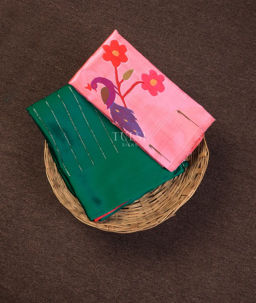Greenish Blue Mysore Crepe Silk Saree T696791-image