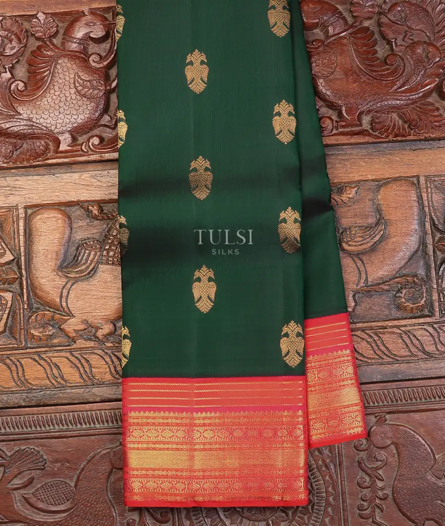 Bottle Green Kanjivaram Silk Saree T697696-image