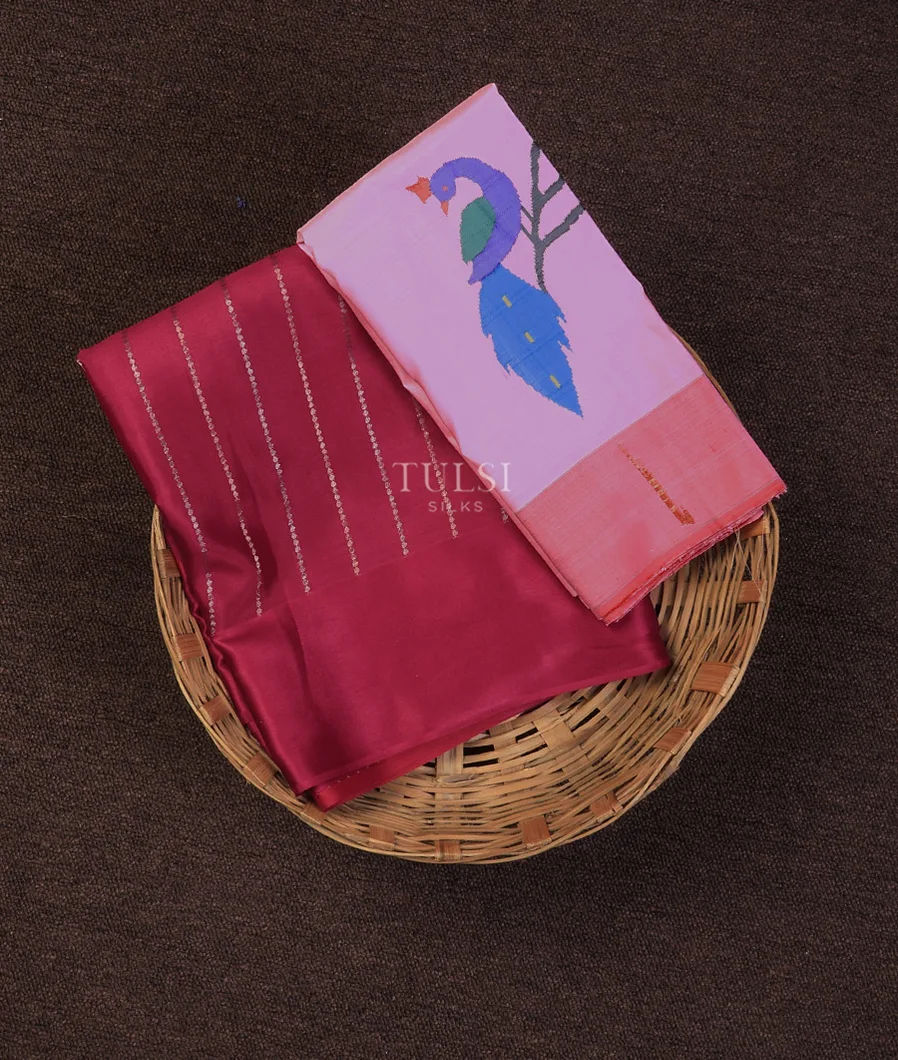 Pink Mysore Crepe Silk Saree T696792-image