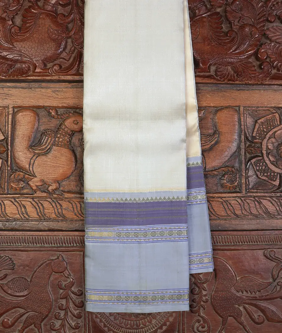 White Kanjivaram Silk Saree T424586-1-image