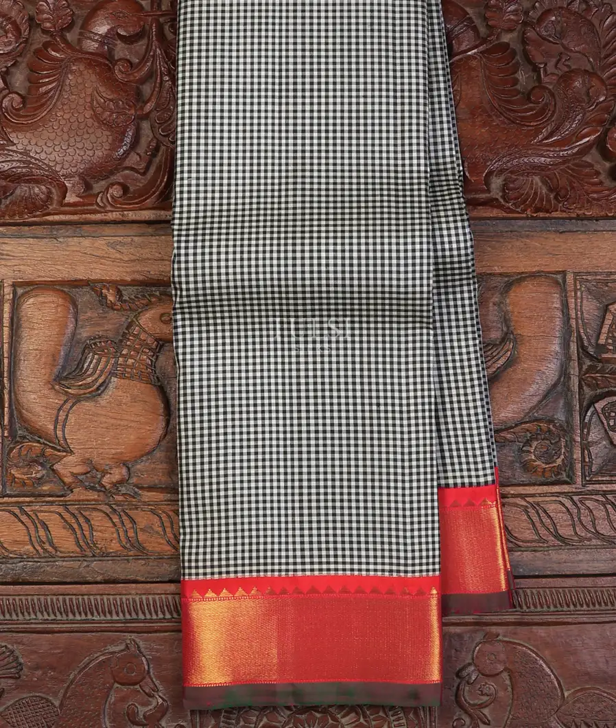 Black and White Kanjivaram Silk Saree T670794-image