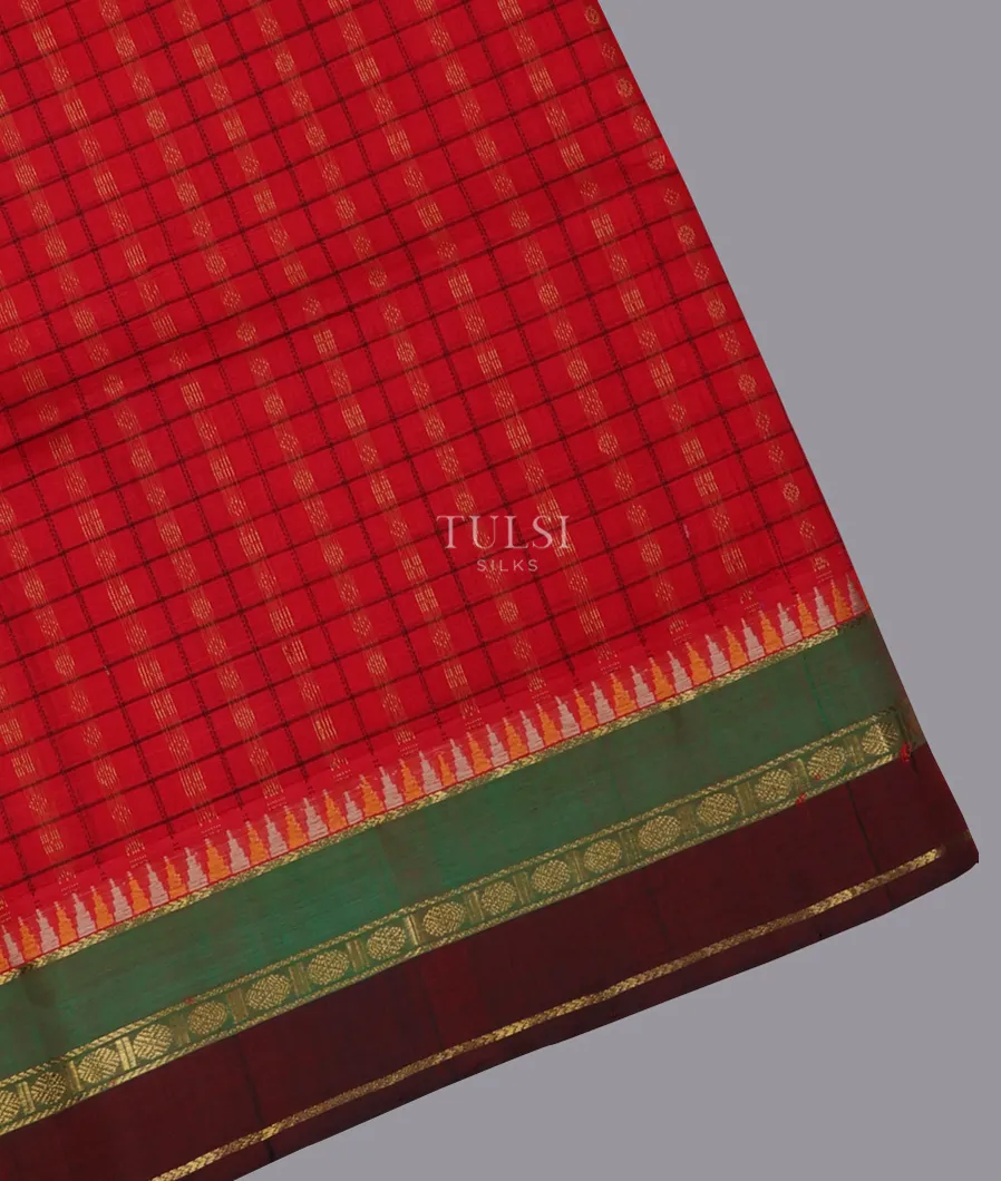Red Silk Cotton Saree T696427-1-image