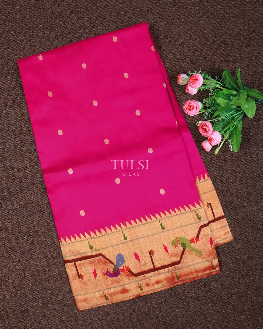 Rani Pink Paithani Silk Saree T664088-1-image