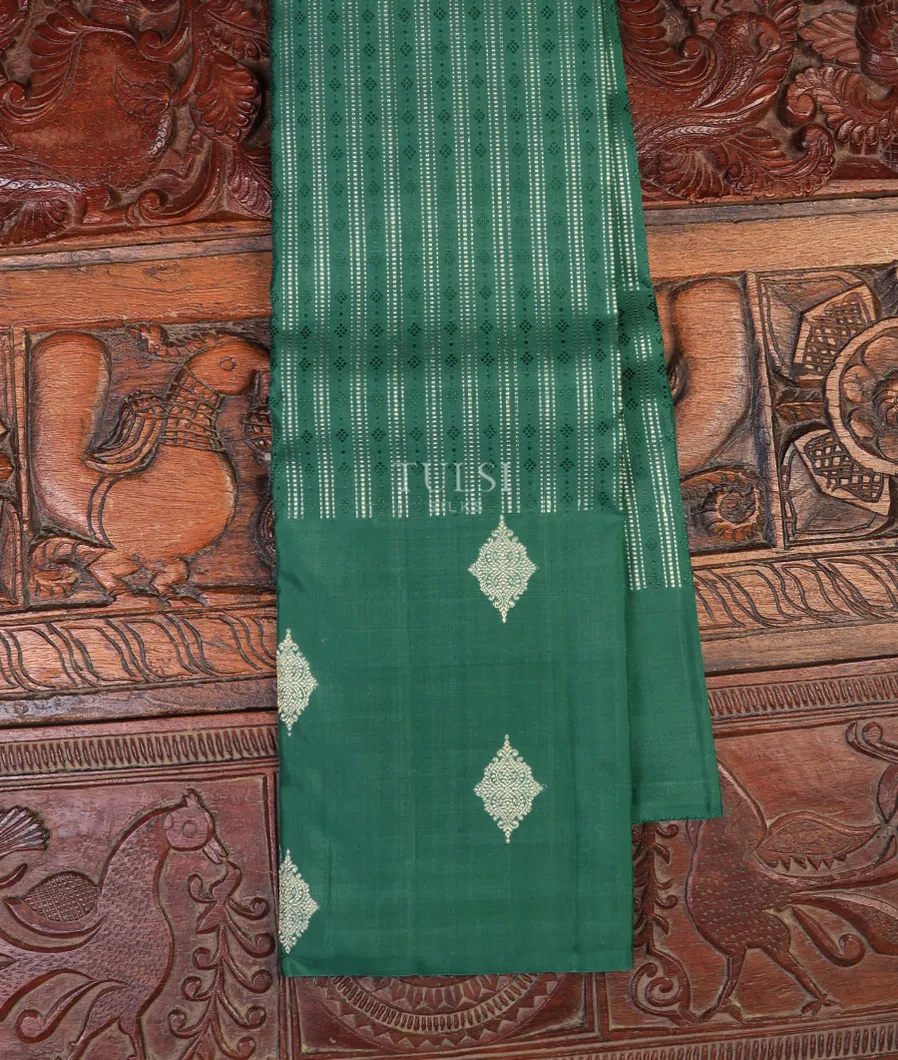 Bluish Green Kanjivaram Silk Saree T694034-image