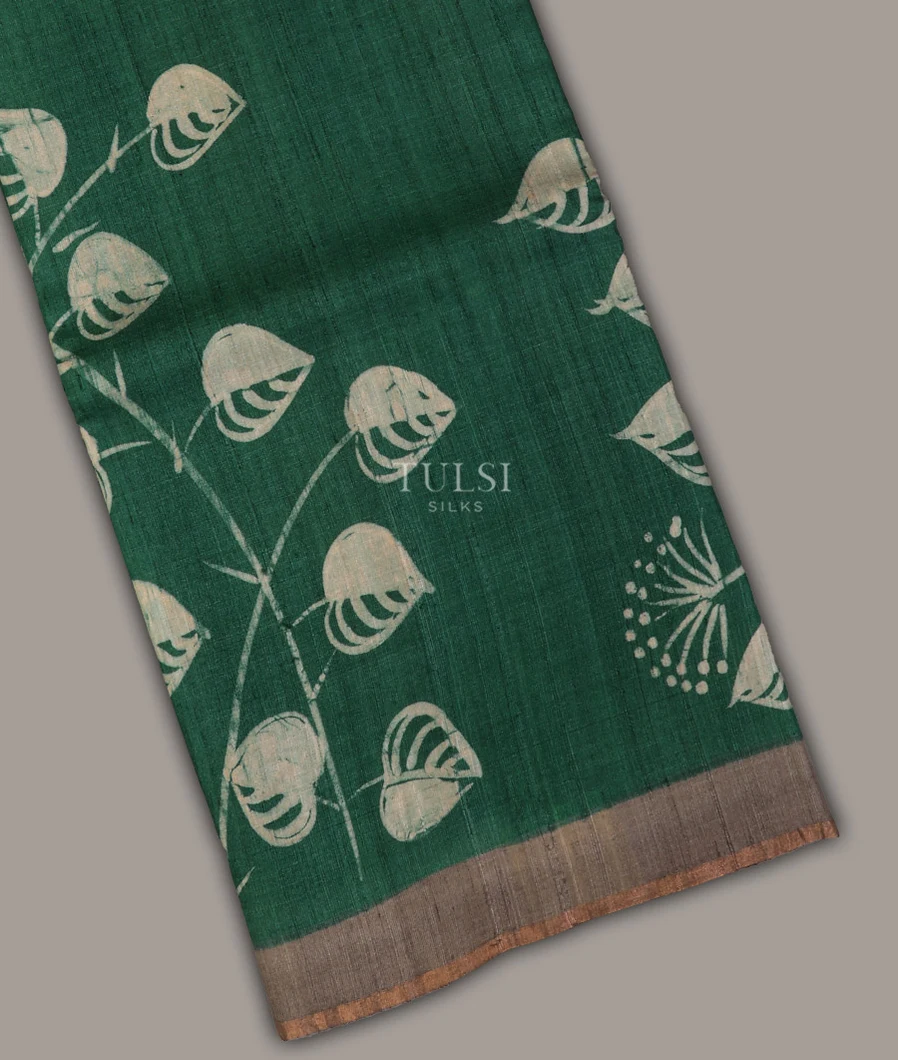 Green Tussar Printed Saree T694806-image