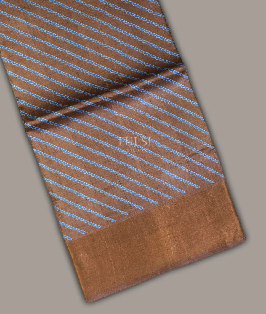 Brown Tussar Printed Saree T697808-image