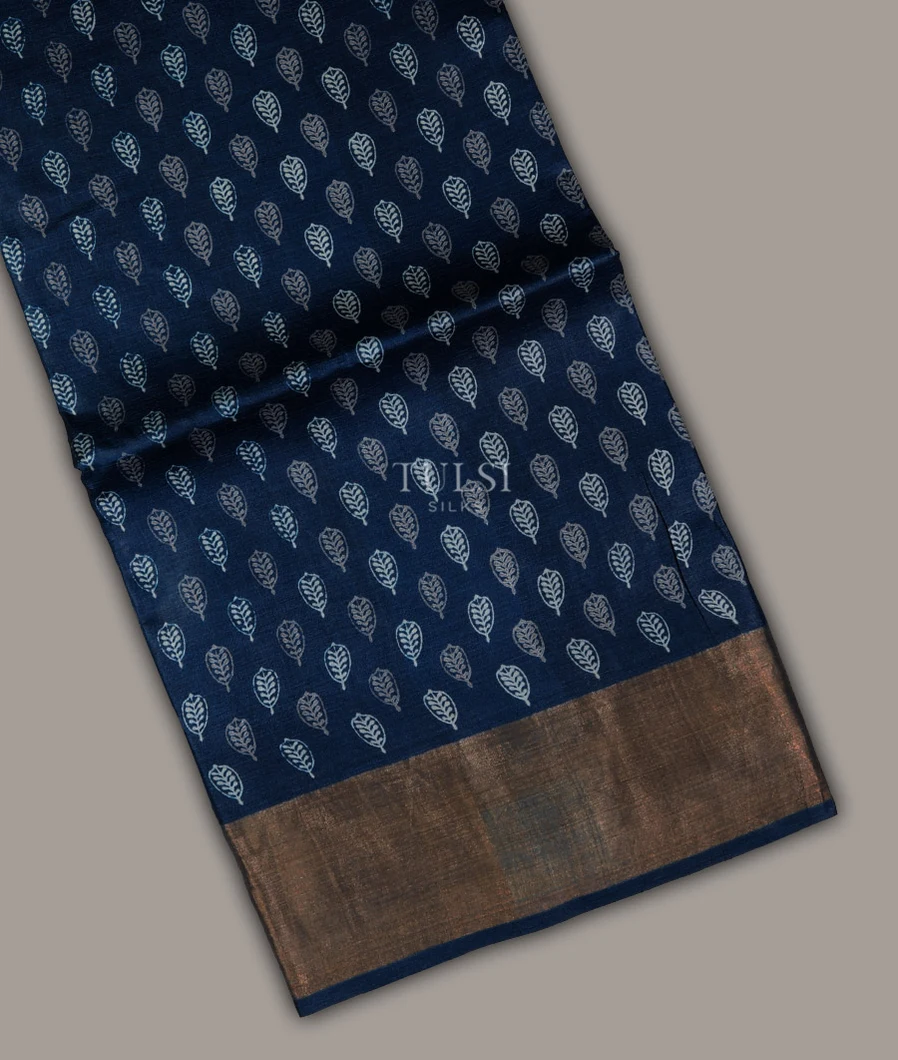Blue Tussar Printed Saree T697807-image