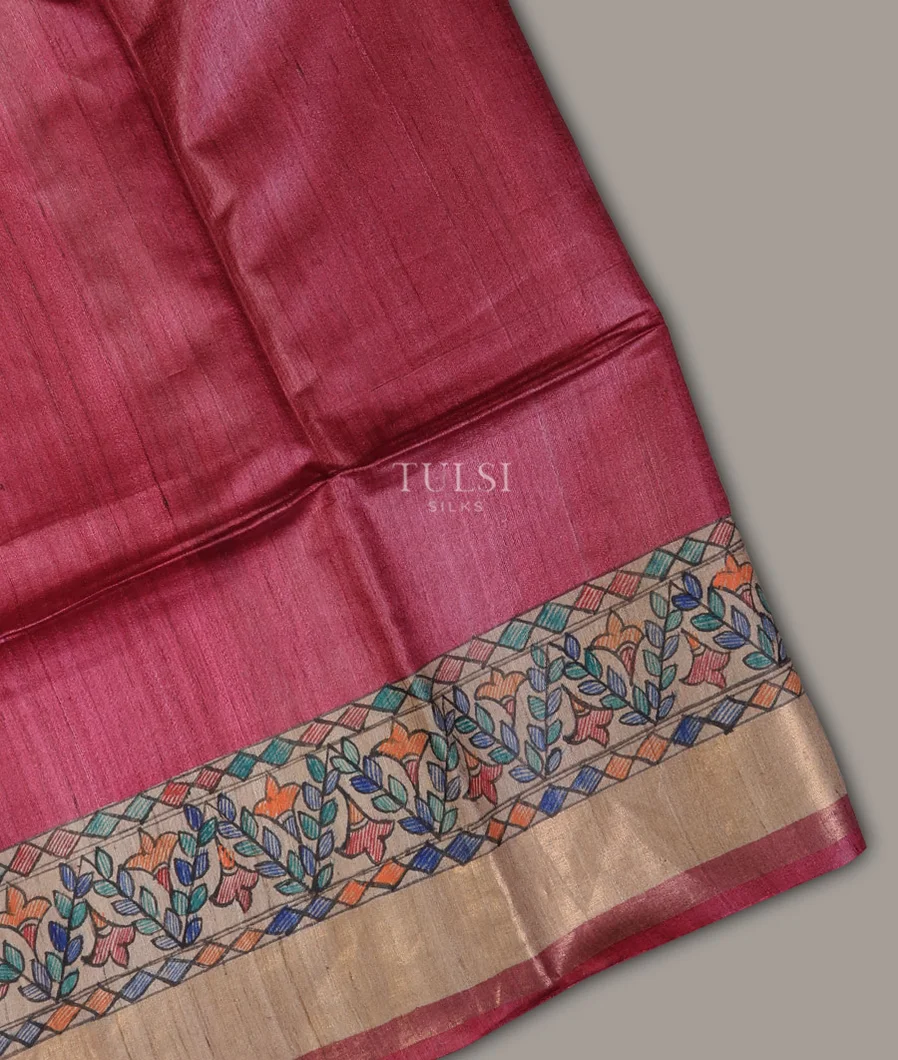 Pink Tussar Printed Saree T693291-image