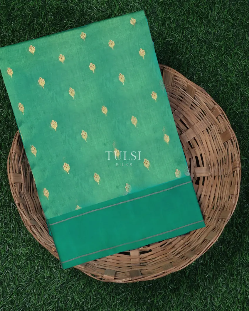 Greenish Blue Chanderi Silk Saree T699821-image