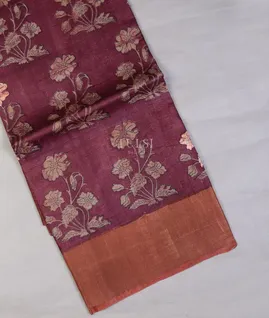 Purple Tussar Printed Saree T697841-image
