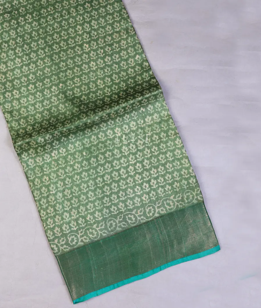 Green Tussar Printed Saree T697843-image