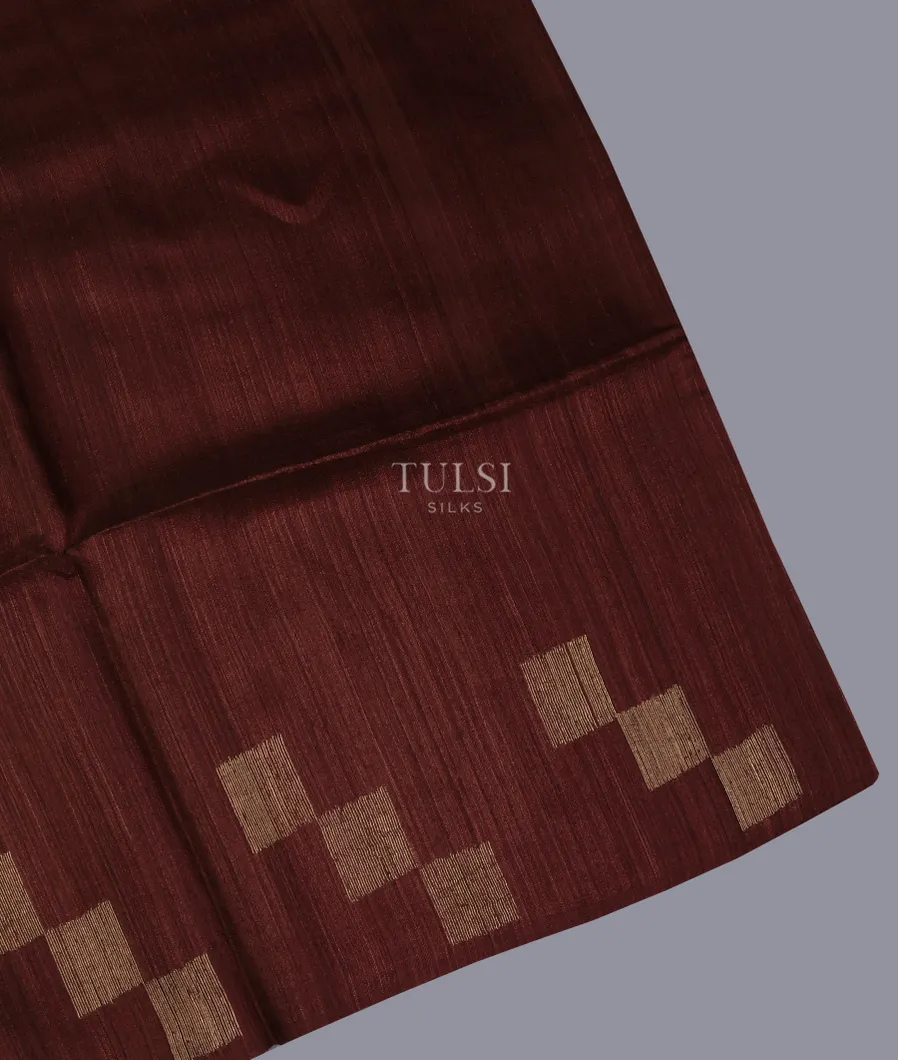 Brown Handwoven Tussar Saree T694209-image