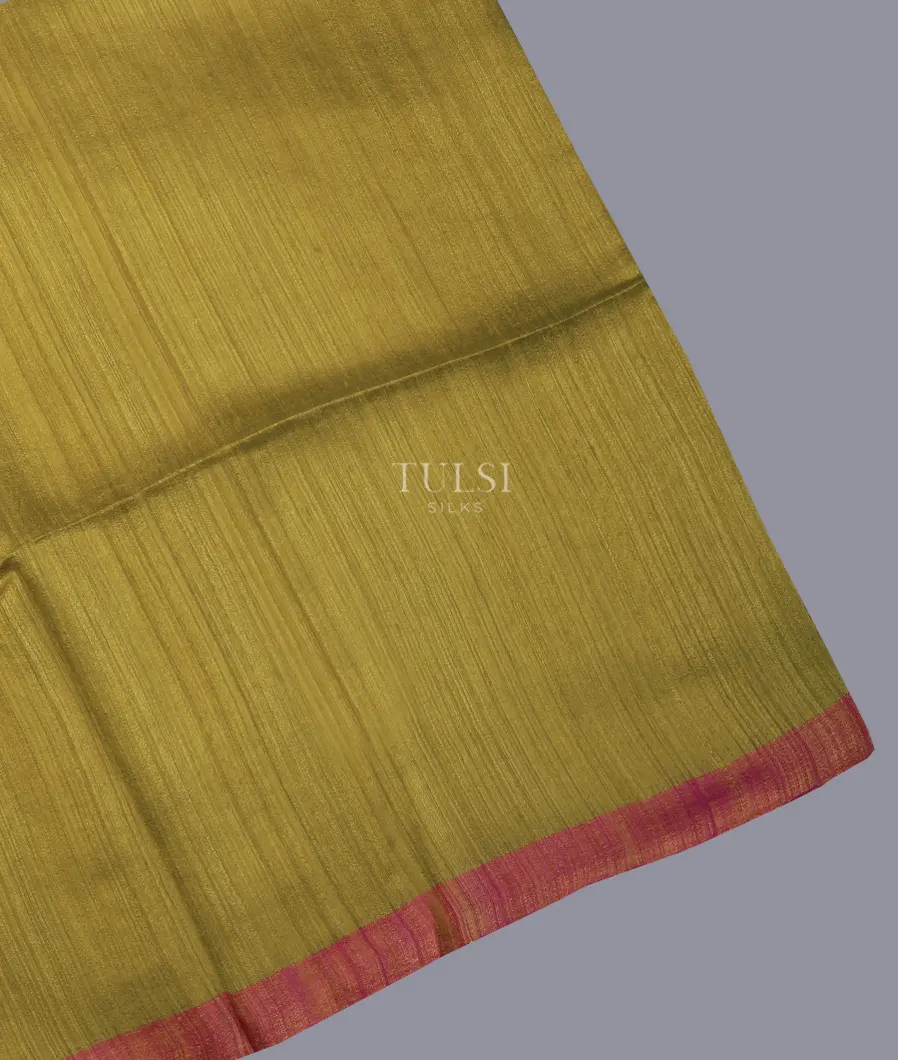 Green Handwoven Tussar Saree T698659-image