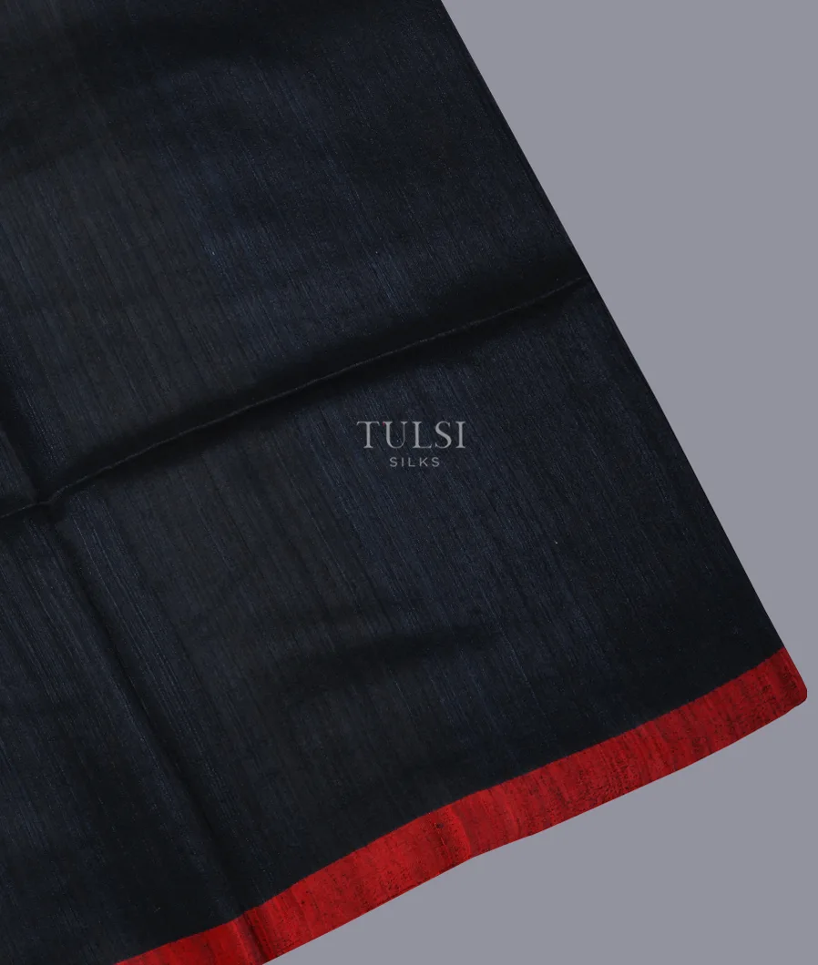 Black Handwoven Tussar Saree T698653-image