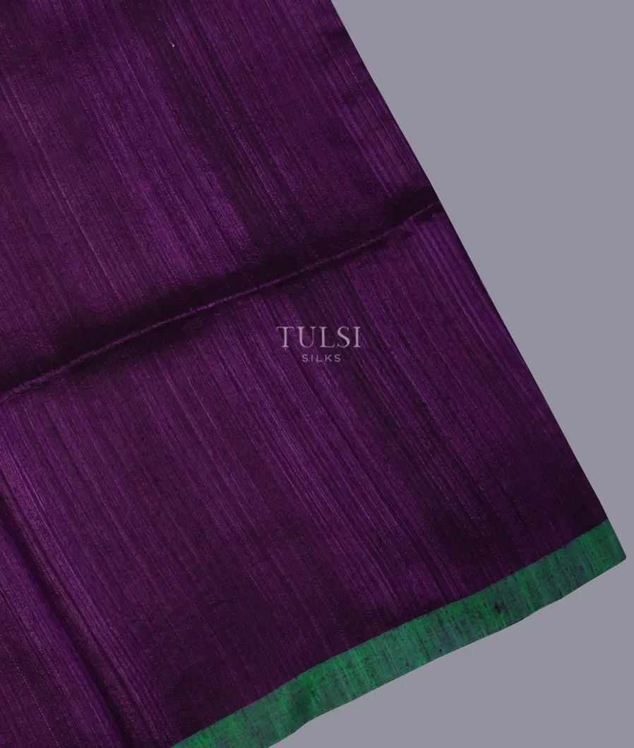 Purple Handwoven Tussar Saree T698654-image
