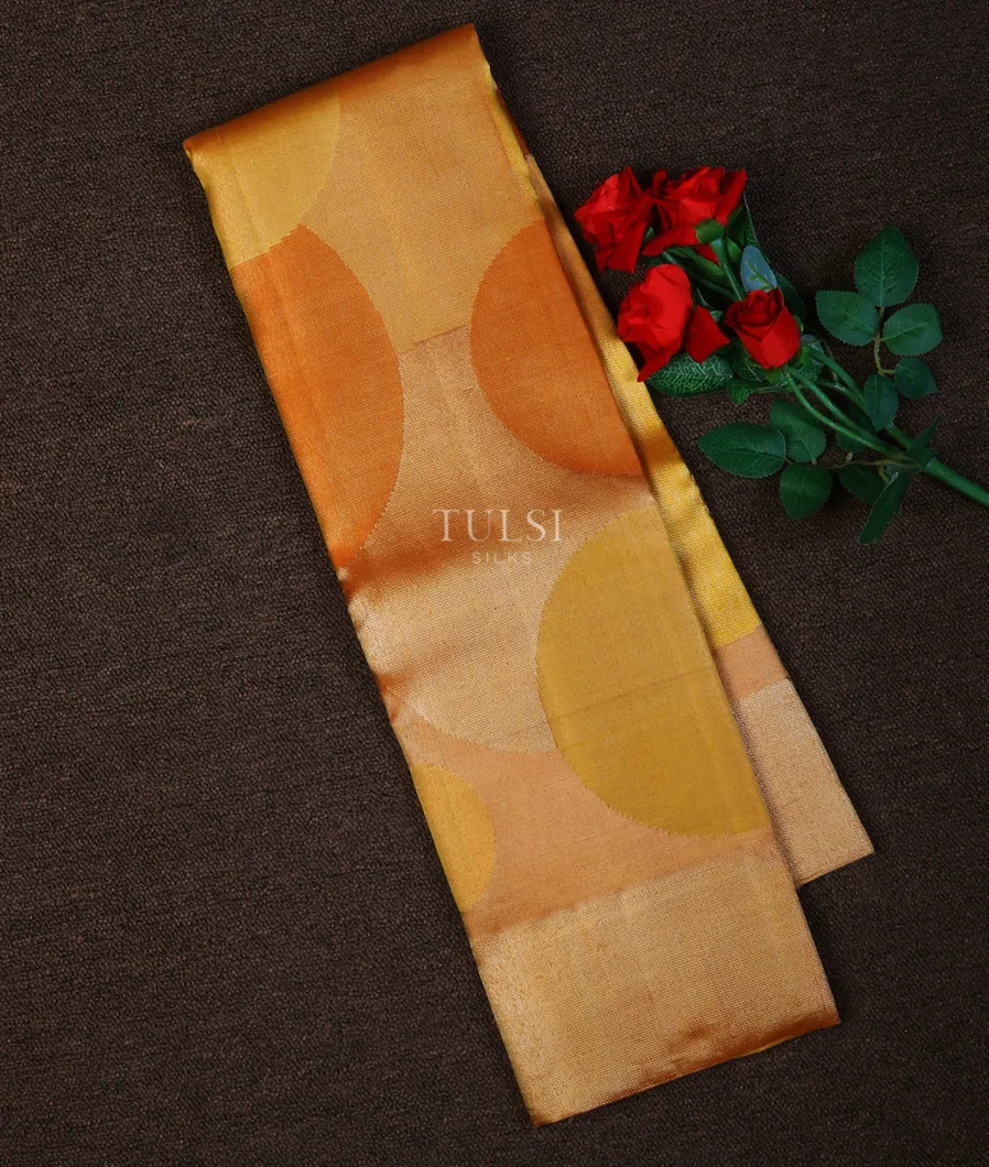 Mustard Yellow Tissue Kanjivaram Silk Saree T685343-image